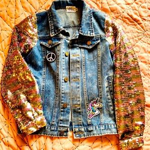 Lola and the Boys Unicorn Denim Jacket Size 12